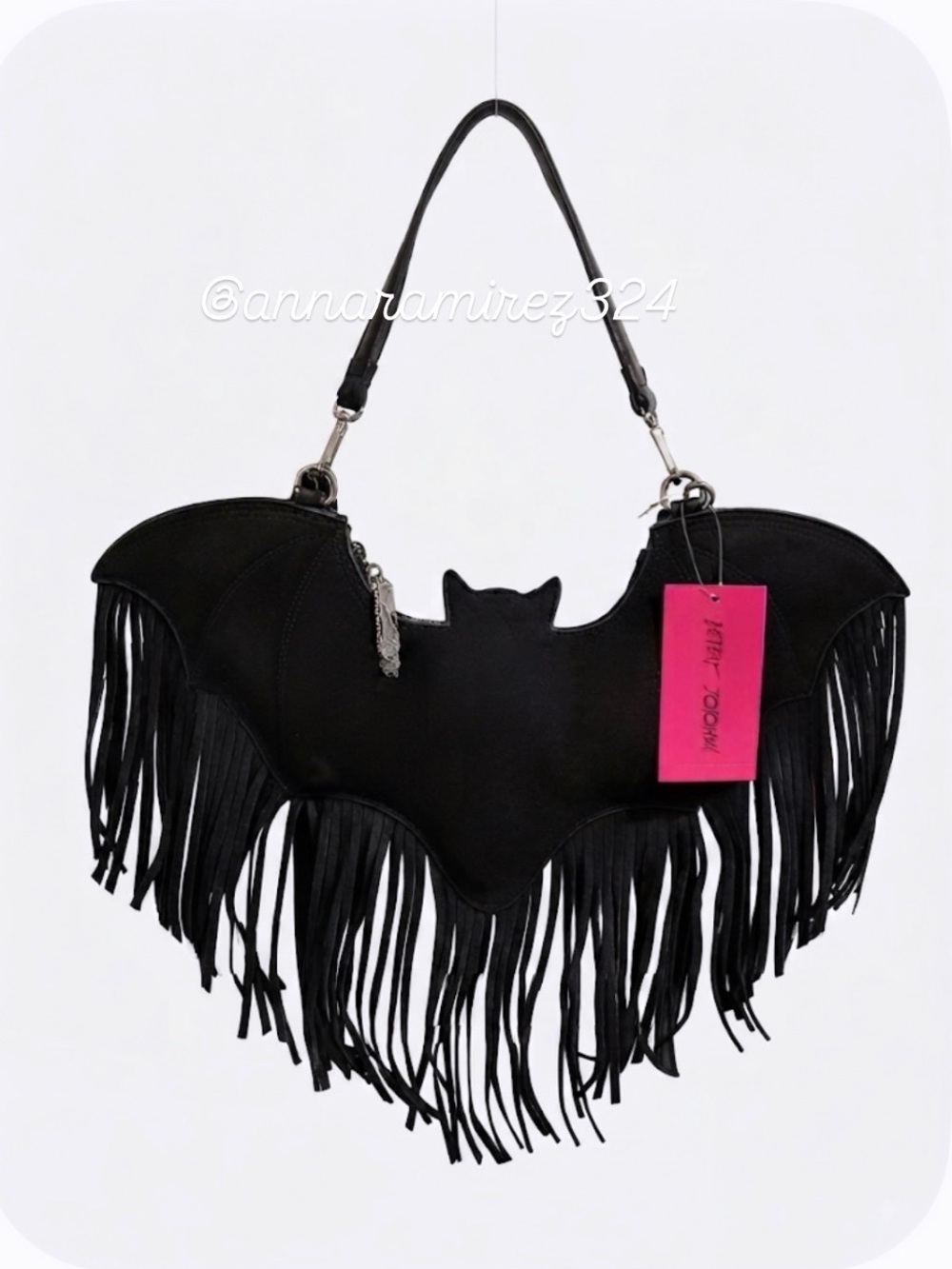 NWT ⚜️🖤⚜️ BETSEY JOHNSON VIRAL WINGIN IT BLACK BAT SHOULDER BAG - Picture 4 of 10